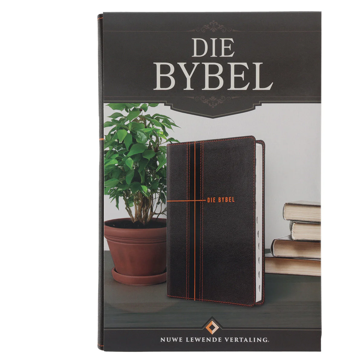 NLV Donkerbruin en Oranje Kunsleer Standaard Bybel Met Duimgrepe - Image 7