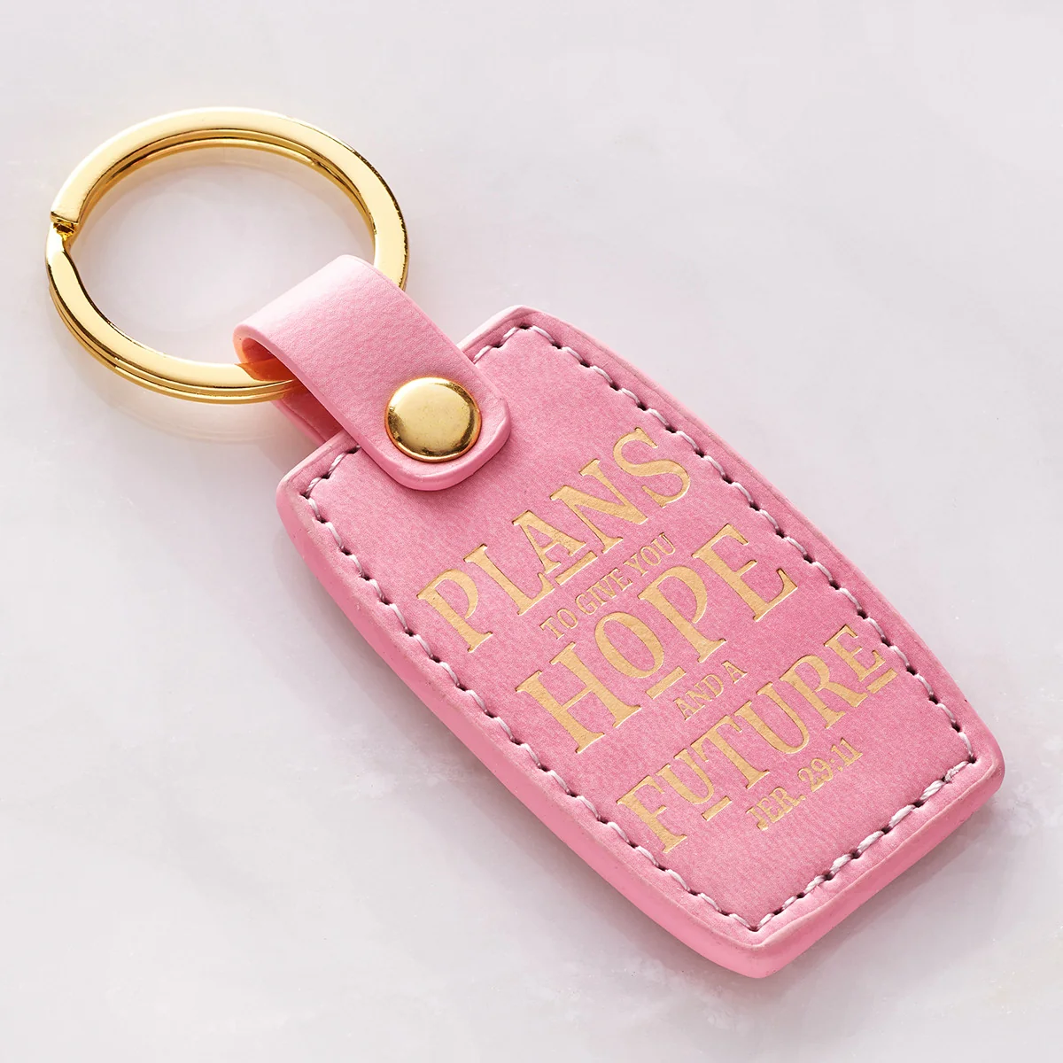 Plans To Give You Hope And A Future Faux Leather Key Ring - Jeremiah 29:11 - Image 3