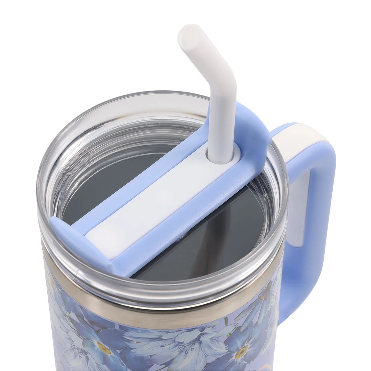 Pray to Him and He Will Hear You Large Stainless Steel Mug with Handle and Straw - Image 3