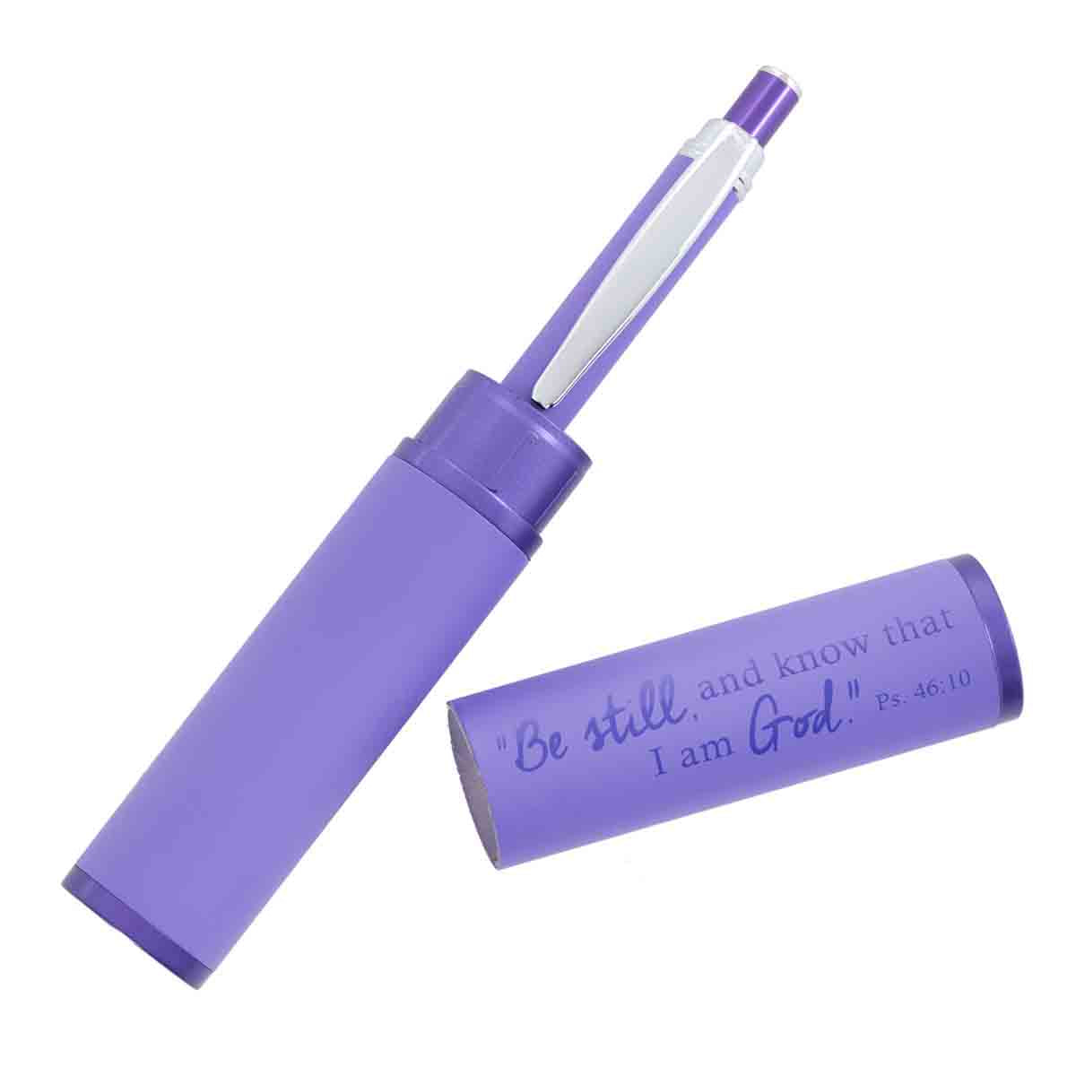 Psalm 46:10 Be Still And Know Purple (Metal Pen In Tube) - Image 2
