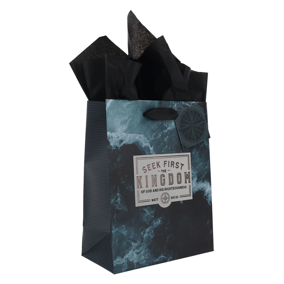 Seek First The Kingdom of God and His Righteousness Medium Gift Bag with Gift Tag - Image 3