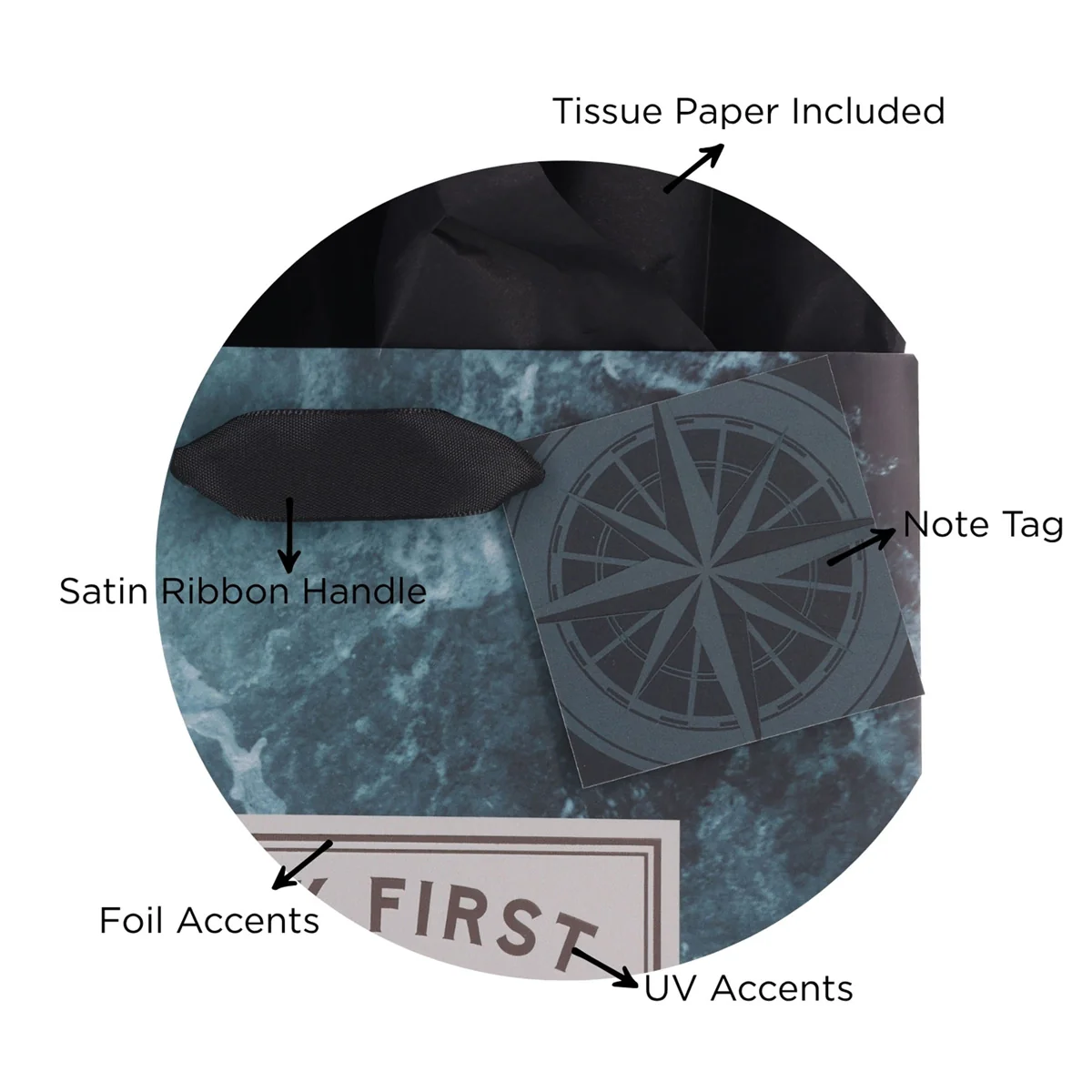 Seek First The Kingdom of God and His Righteousness Medium Gift Bag with Gift Tag - Image 5