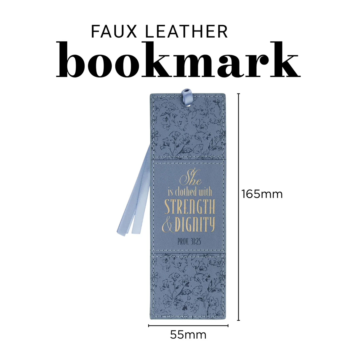 She Is Clothed with Strength and Dignity Faux Leather Bookmark - Image 2