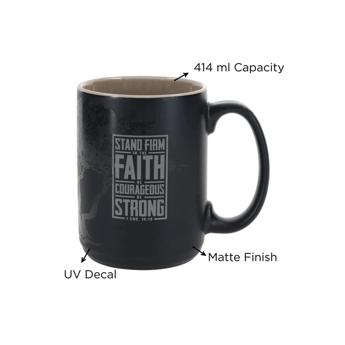 Stand Firm in the Faith Be Courageous Be Strong Ceramic Mug - Image 6