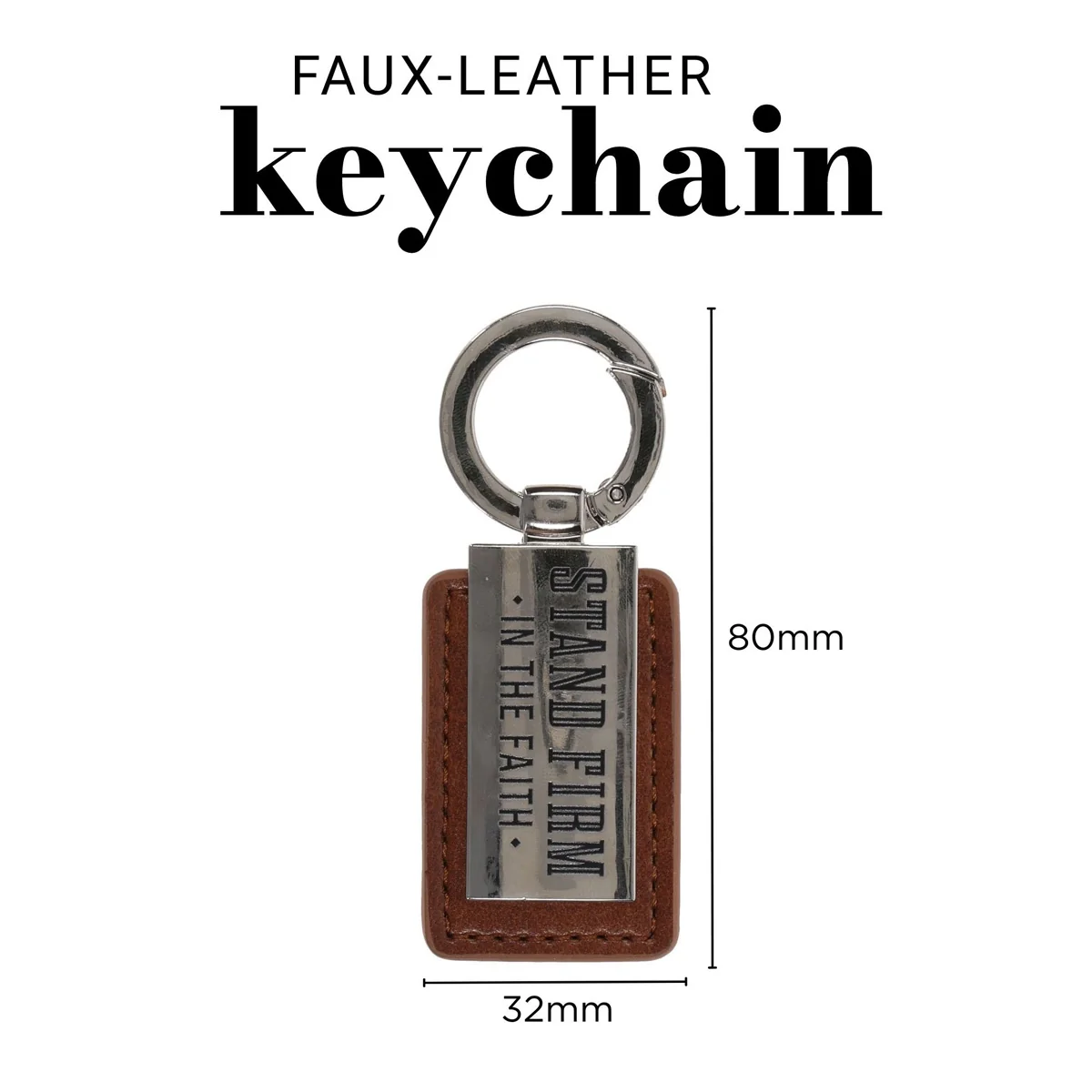 Stand Firm in the Faith Faux Leather Keychain - Image 4