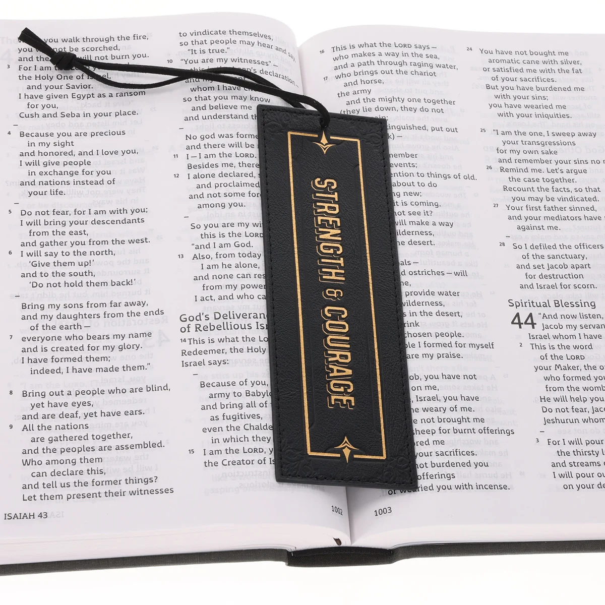 Strength and Courage Genuine Leather Bookmark - Image 3