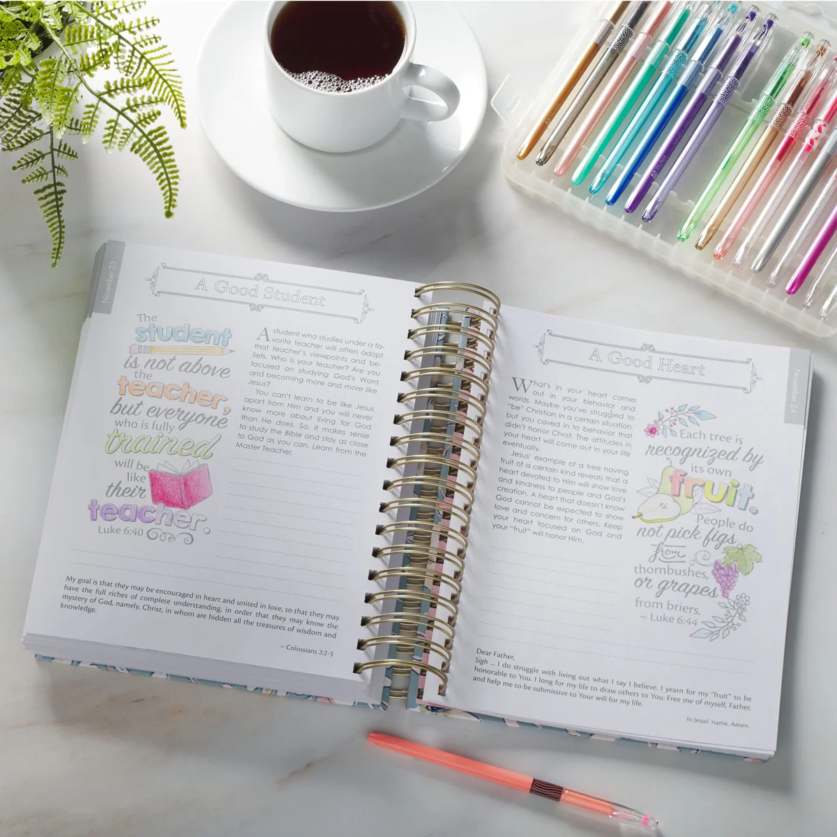The Illustrated Words of Jesus for Women: A Devotional Coloring Book (Spiral-Bound) - Image 5