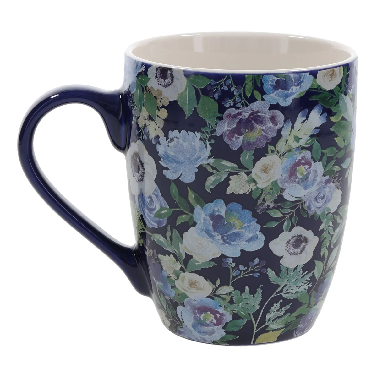 The Lord Is My Strength and My Song Blue Floral Ceramic Mug - Image 2