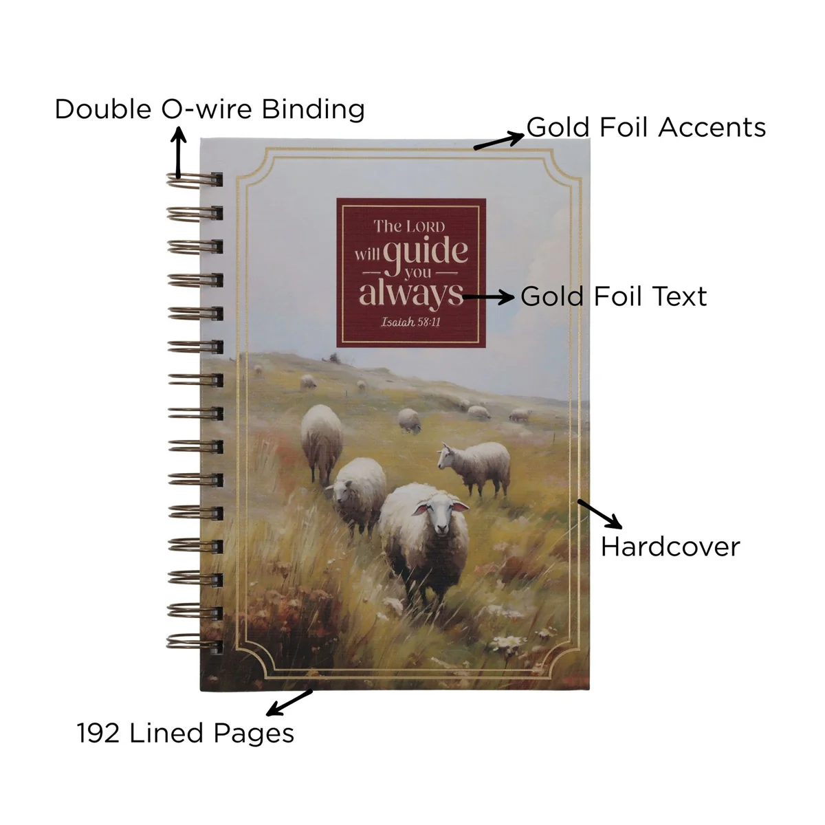 The Lord Will Guide You Always Hardcover Wirebound Journal - Image 7