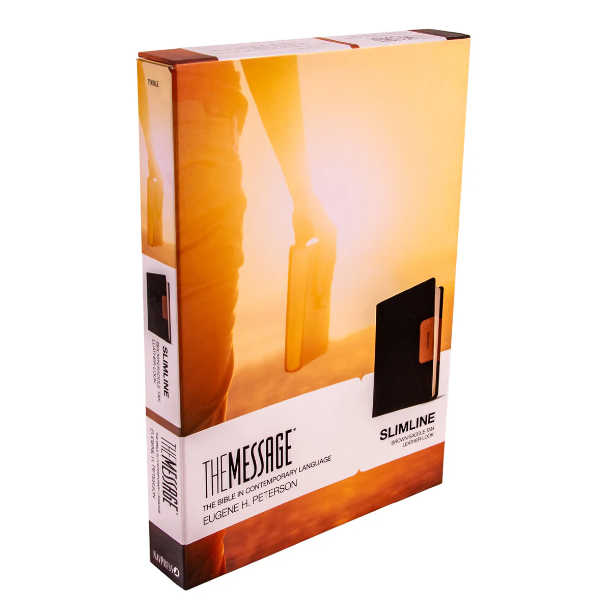 The Message Brown & Saddle Tan Two Tone Faux Leather Slimline Edition Bible - Image 3