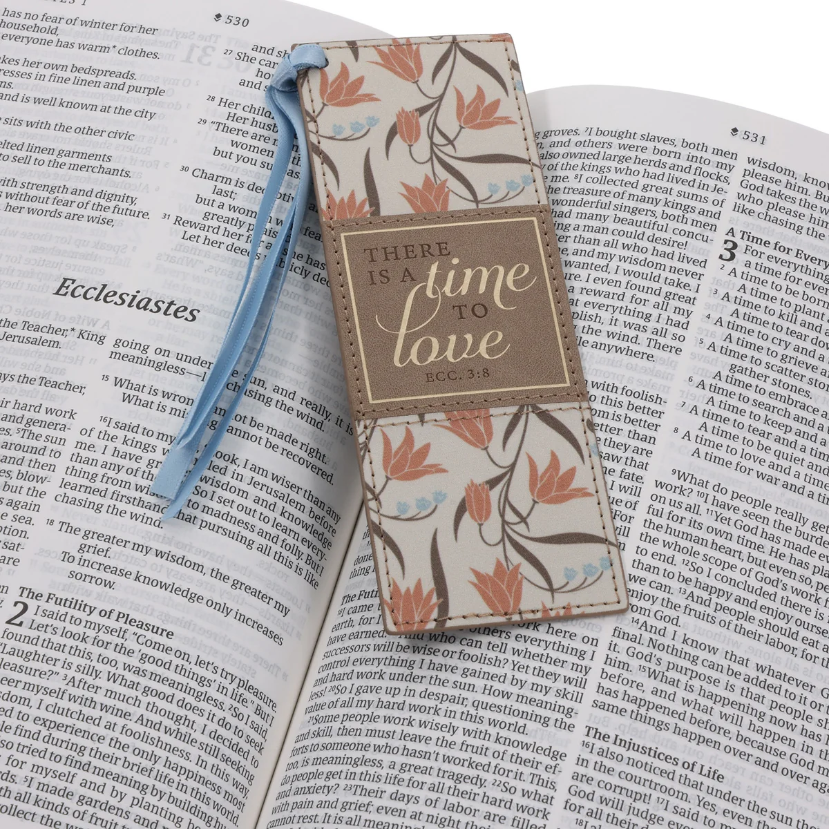 There Is a Time to Love Faux Leather Bookmark - Image 3