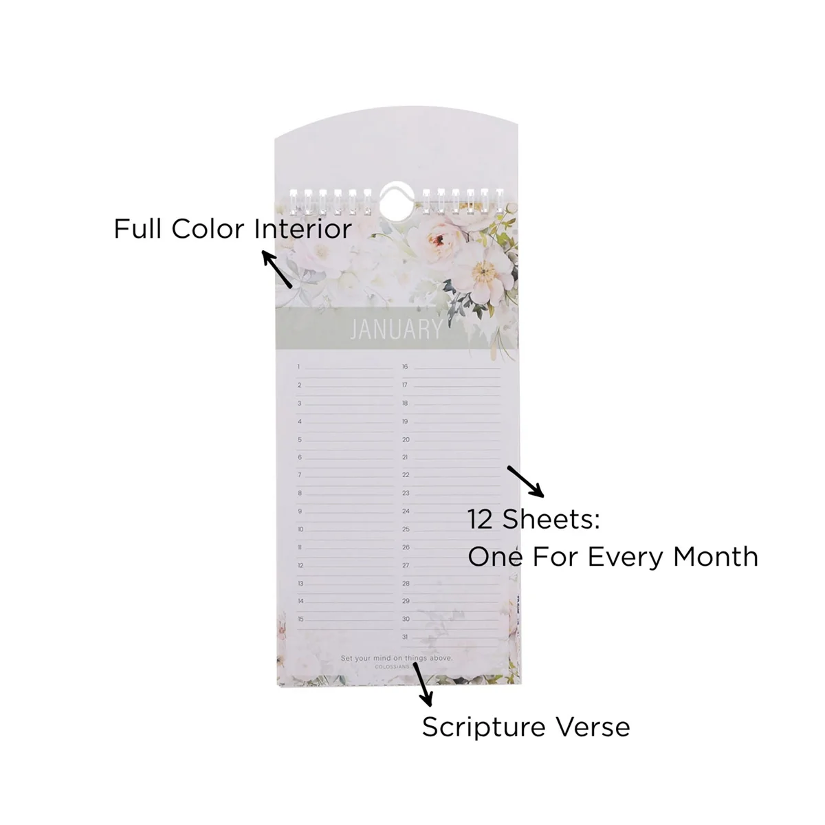 This Is the Day That the Lord Has Made Pink Floral Special Days Calendar - Image 6