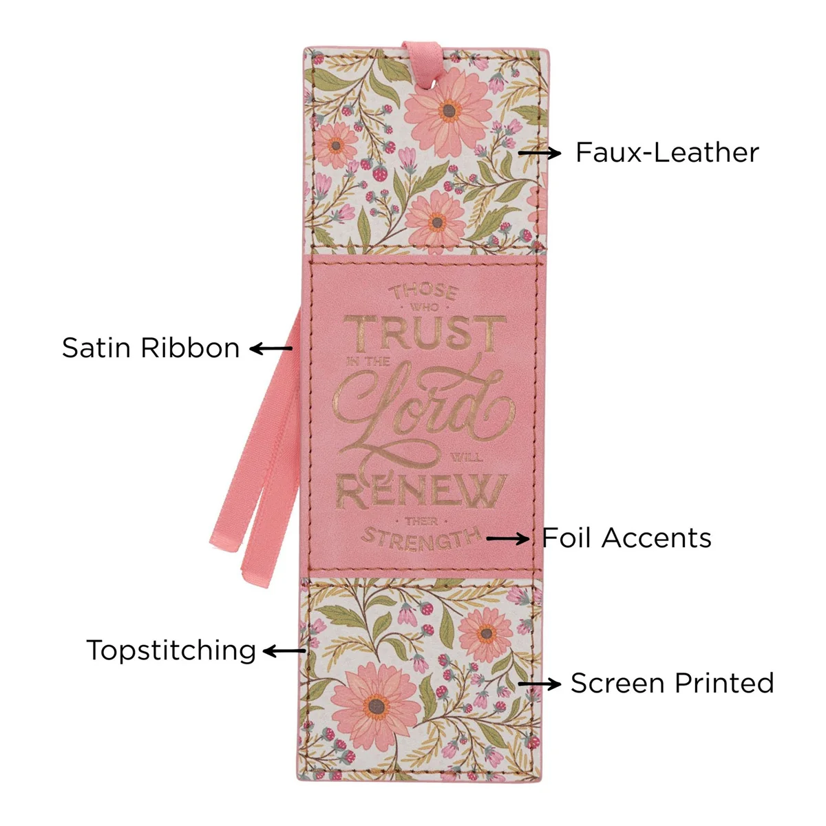 Those Who Trust in the Lord Will Renew Their Strength Faux Leather Bookmark - Image 5