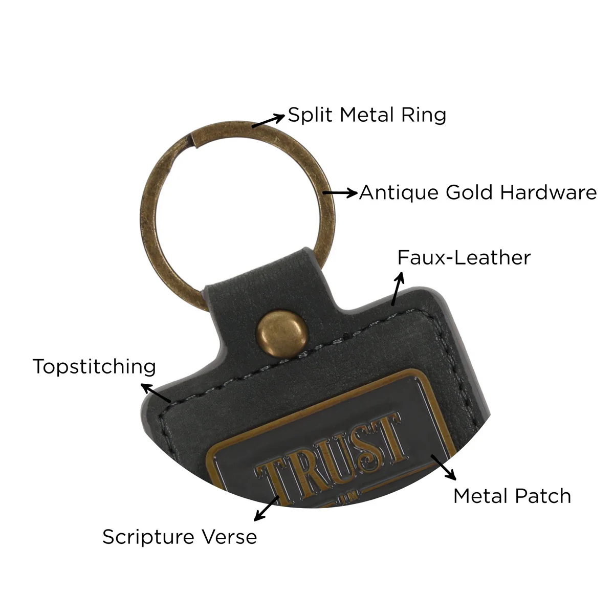 Trust in the Lord Faux Leather Keychain - Image 5