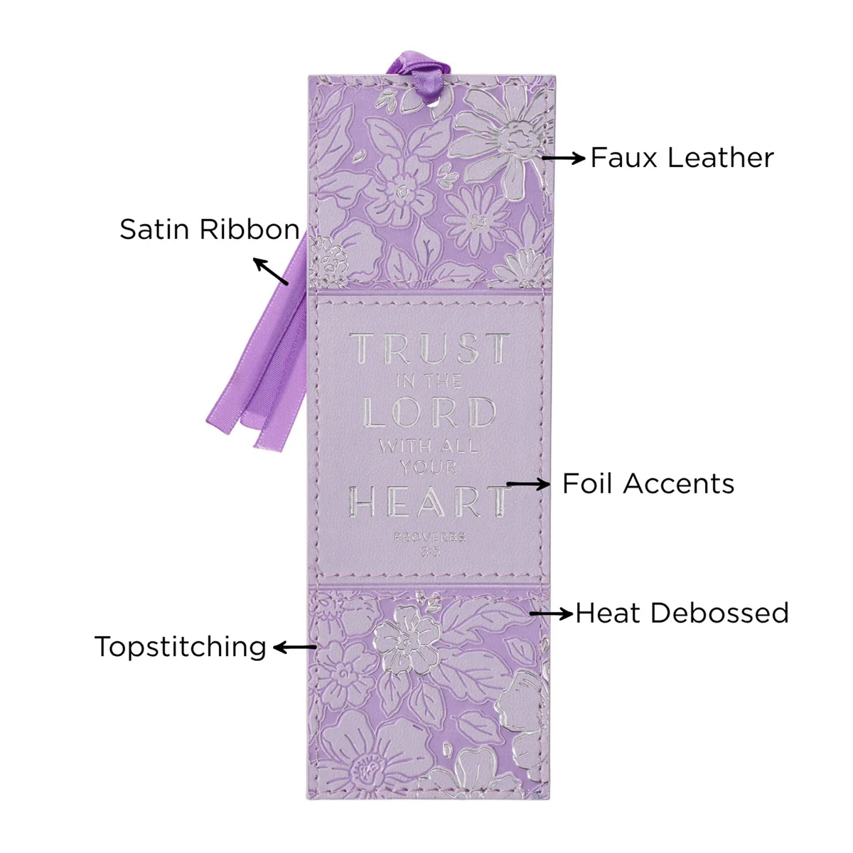 Trust in the Lord with All Your Heart Faux Leather Bookmark - Image 3