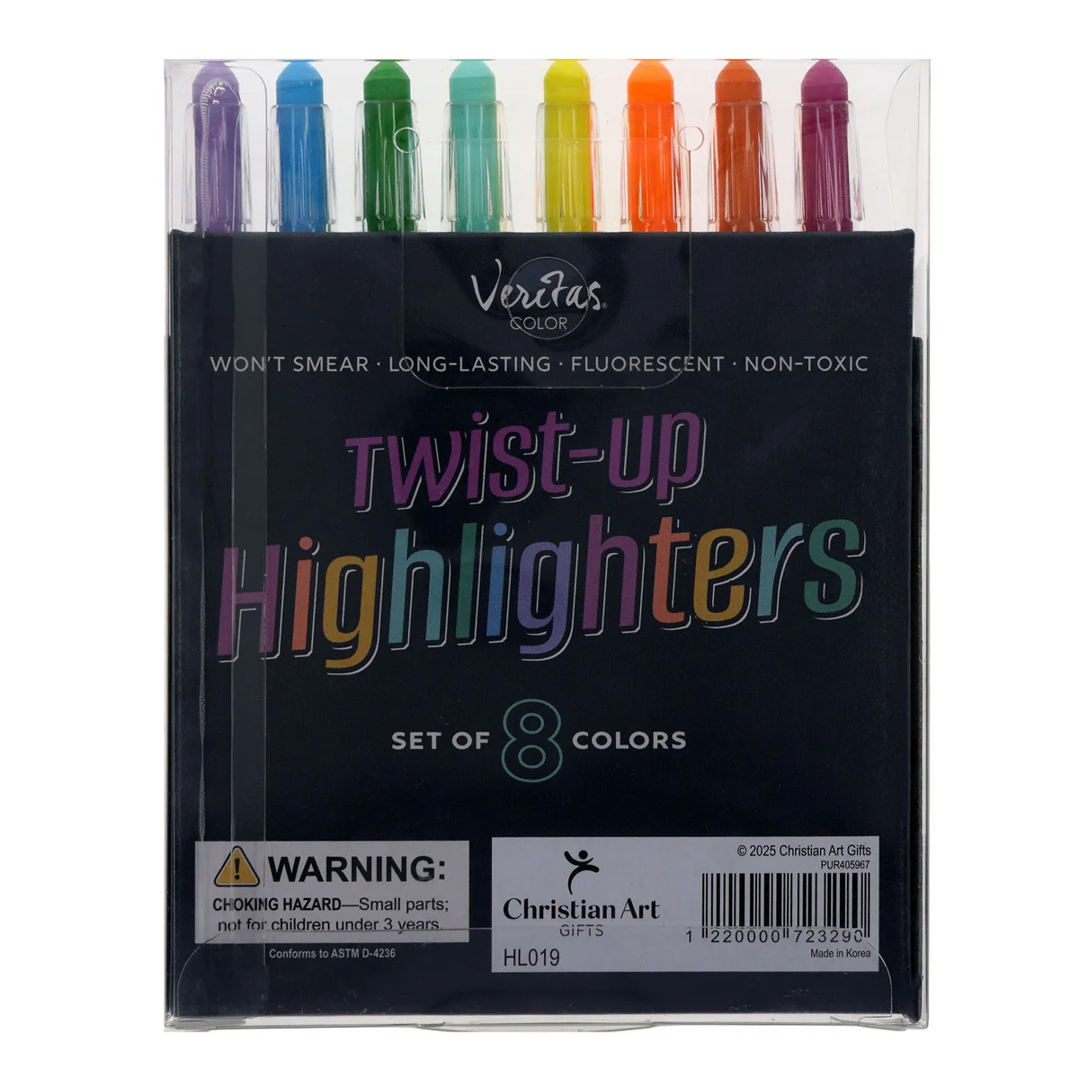 Veritas Crayon-Type Twist-Up Eight-Piece Highlighter Set - Image 2
