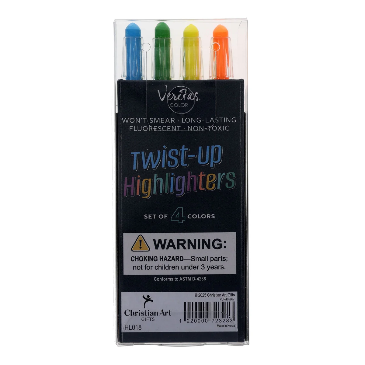 Veritas Crayon-Type Twist-Up Four-Piece Highlighter Set - Image 2