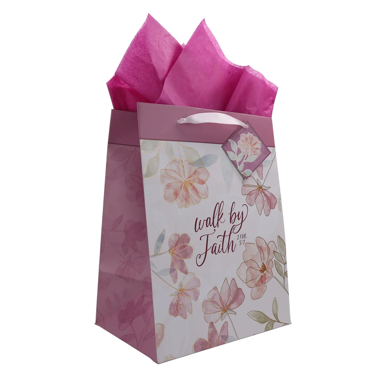 Walk by Faith Portrait Gift Bag with Gift Tag - Image 3
